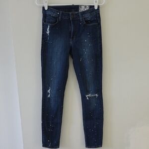 Siwy Midnight Blue Splatter Skinny Jeans
